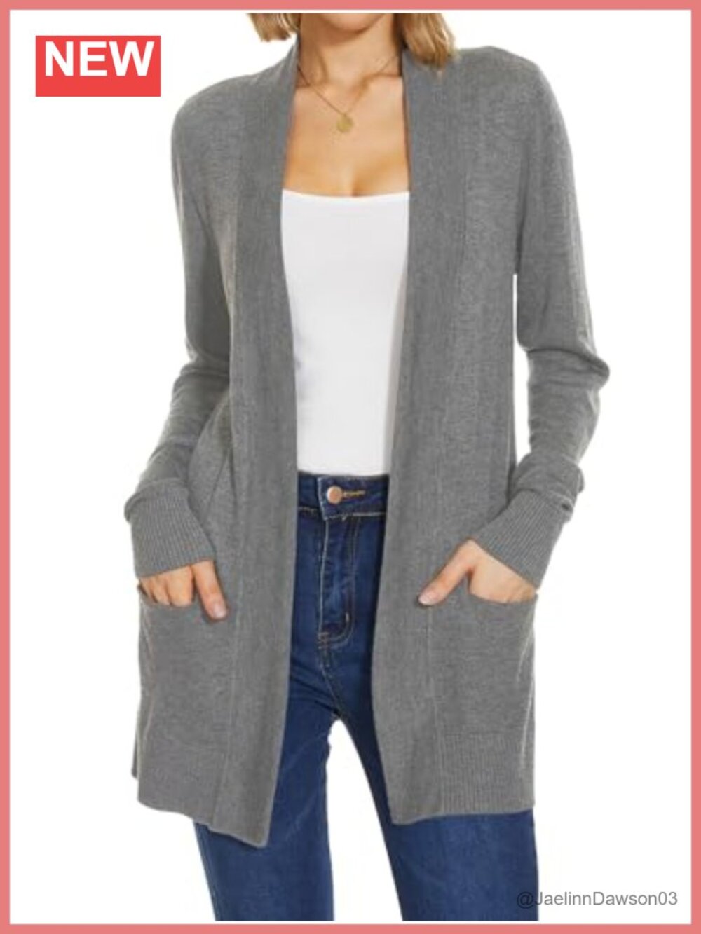 Spicy Sandia Women's Basic Open Front Long Cardigan Sweaters with Pockets